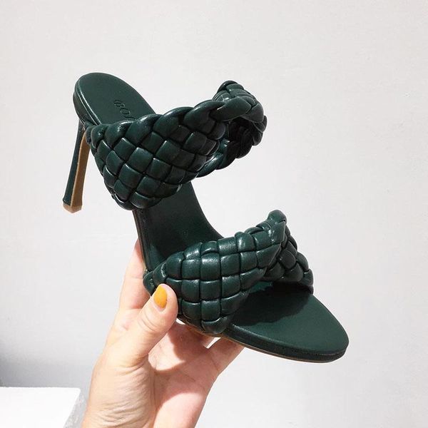 sandals 2021 leather braided high heel women mules ladies runway party slides shoes woman cross weave thin slippers, Black
sandals 2021 leather braided high heel women mules ladies runway party slides shoes woman cross weave thin slippers, Black