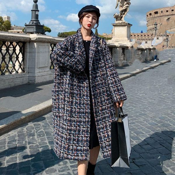 women's wool & blends woolen jacket womens 2021 winter korean-style mid-length over-the-knee loose-fit slimming tweed overcoat women /4, Black
women's wool & blends woolen jacket womens 2021 winter korean-style mid-length over-the-knee loose-fit slimming tweed overcoat women /4, Black
