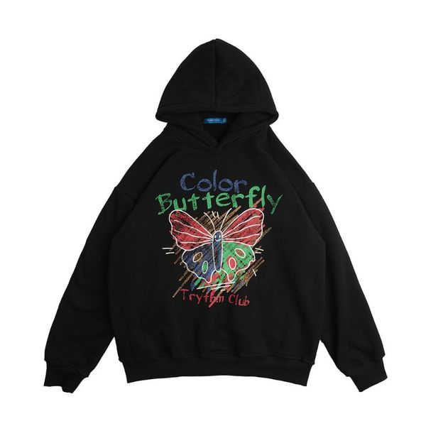 men's hoodies & sweatshirts butterfly print velvet padded hooded sweatshirt ins fashion brand thickened hoodie street loose pullover, Black
men's hoodies & sweatshirts butterfly print velvet padded hooded sweatshirt ins fashion brand thickened hoodie street loose pullover, Black