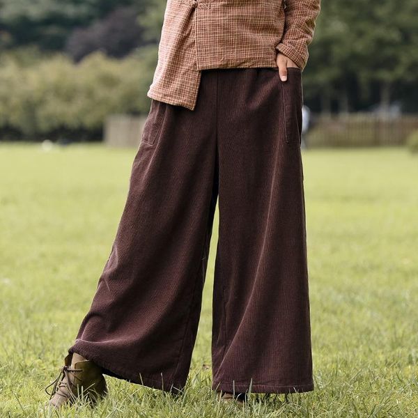 fairynatural ladies winter corduroy wide leg trousers elastic waist 2021 autumn winter loose female retro fleece pants pockets, Black;white
fairynatural ladies winter corduroy wide leg trousers elastic waist 2021 autumn winter loose female retro fleece pants pockets, Black;white
