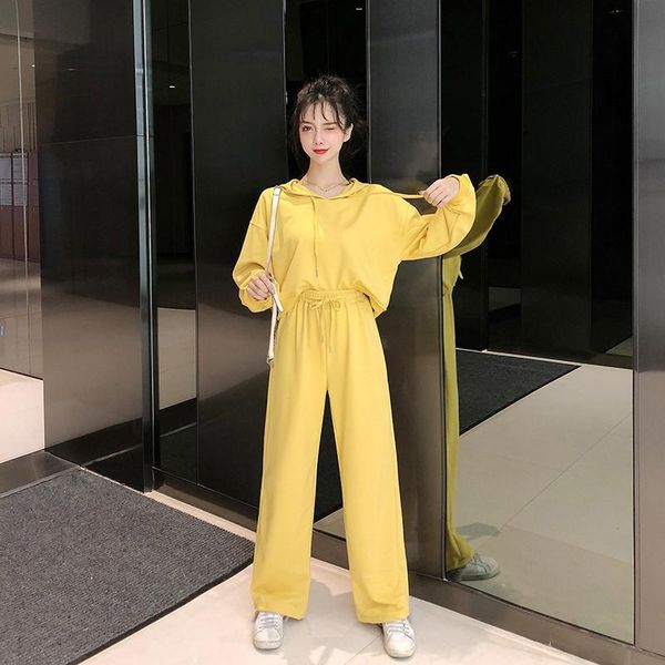 two piece dress women fashion black yellow tracksuits autumn sets short hooded sweatshirts&wide leg pants casual sportwear suits, White
two piece dress women fashion black yellow tracksuits autumn sets short hooded sweatshirts&wide leg pants casual sportwear suits, White