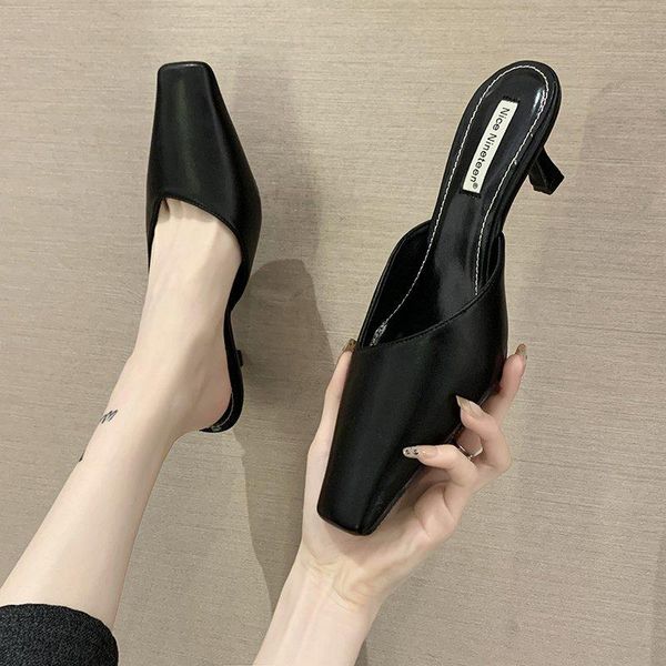 new design square toe slip-on women office low heel shoes mules femme elegant sandals woman slides, Black
new design square toe slip-on women office low heel shoes mules femme elegant sandals woman slides, Black
