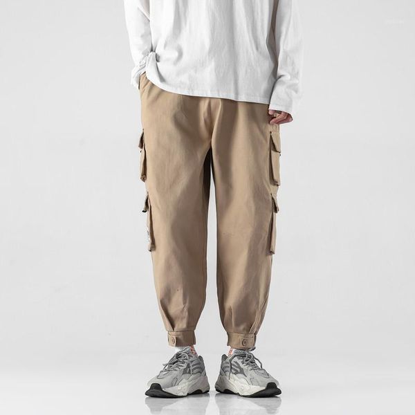 men's pants men casual cargo solid pockets ankle-length elastic waist fashion streetwear all-match korean style simple chic loose, Black
men's pants men casual cargo solid pockets ankle-length elastic waist fashion streetwear all-match korean style simple chic loose, Black