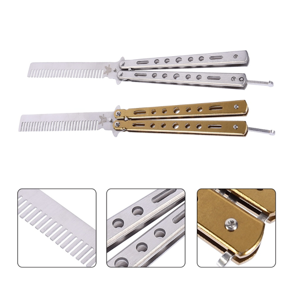 hair brushes 2pcs butterflies combs stainless steel folding training for sports outdoor, Silver
hair brushes 2pcs butterflies combs stainless steel folding training for sports outdoor, Silver