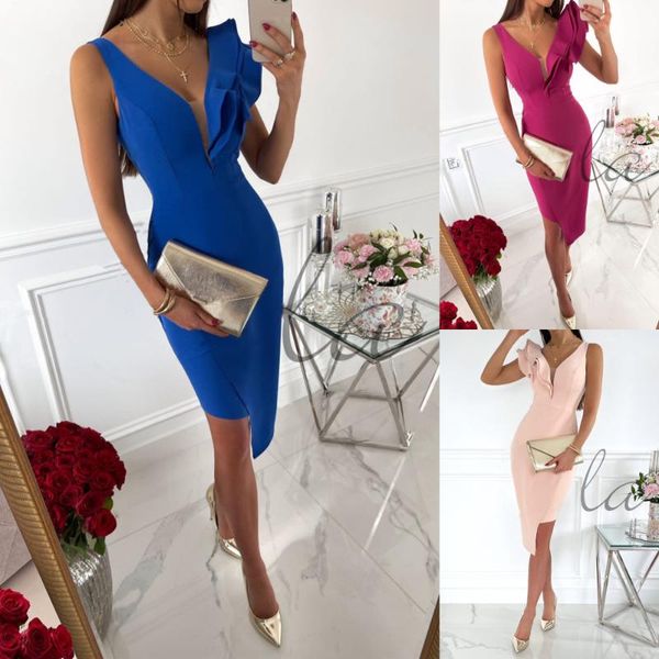 casual dresses party dress 2021 spring elegant office lady bodycon summer sleeveless ruffle irregular midi, Black;gray
casual dresses party dress 2021 spring elegant office lady bodycon summer sleeveless ruffle irregular midi, Black;gray