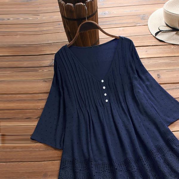 38 shirt women plus size vintage shirt femme short sleeve v neck lace button summer beach women shirt mujer, White
38 shirt women plus size vintage shirt femme short sleeve v neck lace button summer beach women shirt mujer, White