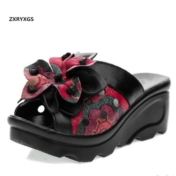 famous flower cowhide women slippers sandals 2021 summer fashion sandals platform wedges women shoes, Black
famous flower cowhide women slippers sandals 2021 summer fashion sandals platform wedges women shoes, Black