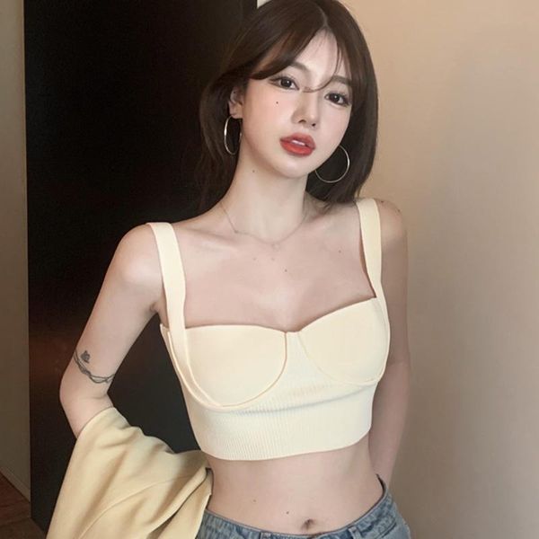 women's tanks & camis korean solid color knitted camisole short sleeveless square neck tube fashion casual summer all-match, White
women's tanks & camis korean solid color knitted camisole short sleeveless square neck tube fashion casual summer all-match, White