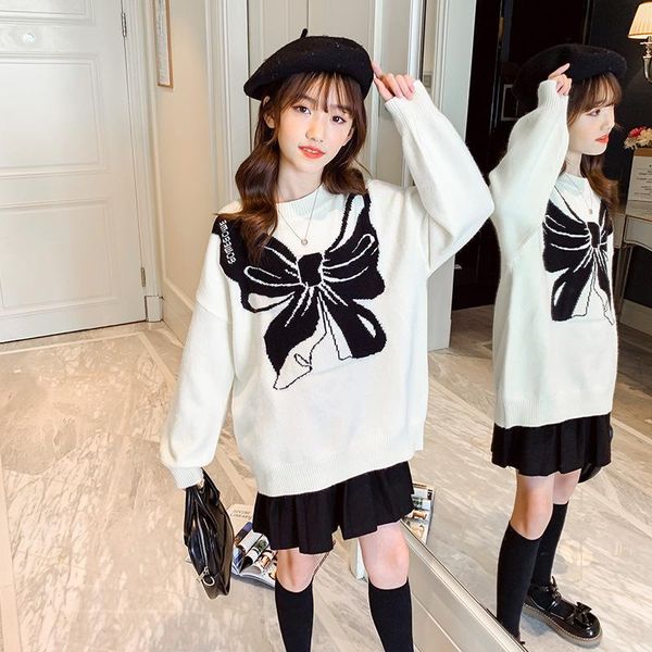 pullover children clothes kids casual fashion bow pattern knitted girls cute sweet round neck sweater teenager bottoming, Blue
pullover children clothes kids casual fashion bow pattern knitted girls cute sweet round neck sweater teenager bottoming, Blue