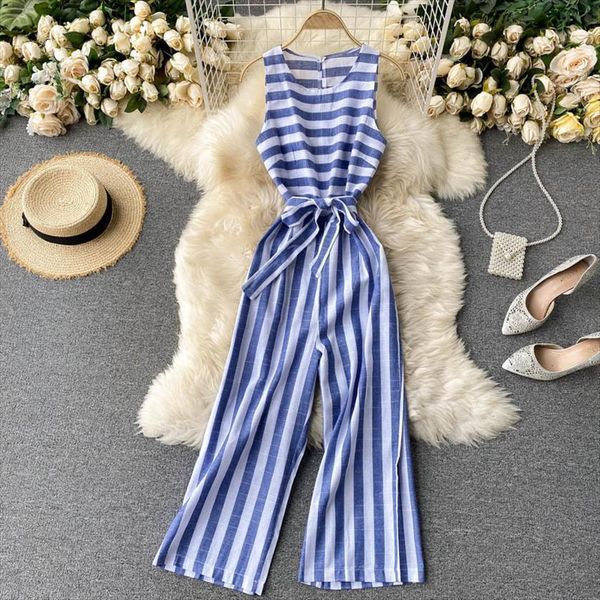 ins fashion clothes women romper retro stripe simple slim long wide leg sleeveless overalls p797, Black;white
ins fashion clothes women romper retro stripe simple slim long wide leg sleeveless overalls p797, Black;white
