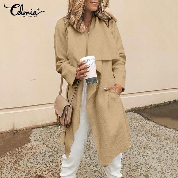 celmia women's long sleeve cardigans coats 2021 autumn pleated jackets casual pockets lapel fashion office long coats plus size, Black;brown
celmia women's long sleeve cardigans coats 2021 autumn pleated jackets casual pockets lapel fashion office long coats plus size, Black;brown