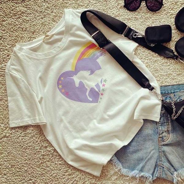 women's t-shirt super chic white horse rainbow graphic print t shirts for women cotton o-neck short sleeve sweet summer woman tshirts
women's t-shirt super chic white horse rainbow graphic print t shirts for women cotton o-neck short sleeve sweet summer woman tshirts
