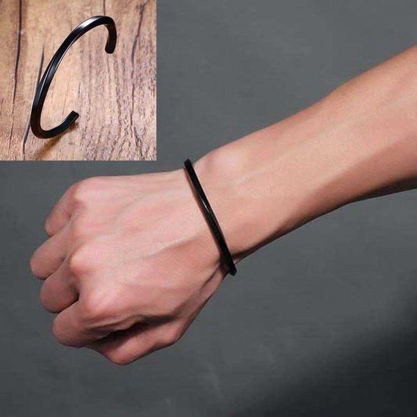 black cuff bangle quality thin charm open cuff bangles stainless steel punk bangle bracelet titanium jewelry q0719
black cuff bangle quality thin charm open cuff bangles stainless steel punk bangle bracelet titanium jewelry q0719