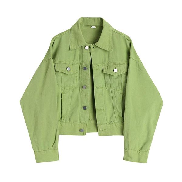 women's jackets 2021 autumn women green jacket cowboy fashion korean casual loose single breasted female outwear short denim solid colo, Black;brown
women's jackets 2021 autumn women green jacket cowboy fashion korean casual loose single breasted female outwear short denim solid colo, Black;brown