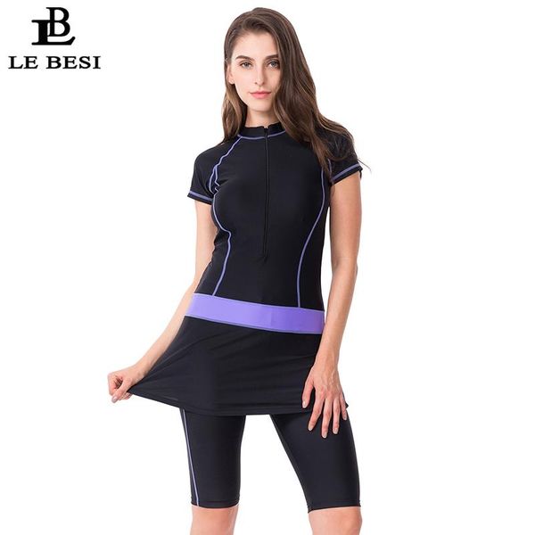 lebesi 2021 new two piece skirt swimsuit for women sports surf suit tankini long pants bathing suit with zipper sleeve swimwear, White;black
lebesi 2021 new two piece skirt swimsuit for women sports surf suit tankini long pants bathing suit with zipper sleeve swimwear, White;black
