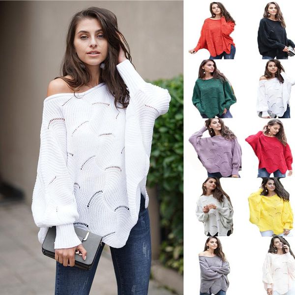 women's sweaters 2021 autumn and winter loose solid color commuter sweater large size trendy round neck bat sleeve pullover, White;black
women's sweaters 2021 autumn and winter loose solid color commuter sweater large size trendy round neck bat sleeve pullover, White;black