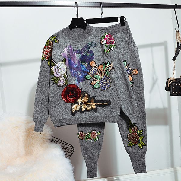 sports knitted set autumn winter fashion loose women sequin flower sleeve sweater long pants female tracksuit 2pcs omjz, Blue
sports knitted set autumn winter fashion loose women sequin flower sleeve sweater long pants female tracksuit 2pcs omjz, Blue