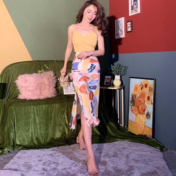 2021 summer vintage morandi painting the standard gray oil high mode chiffon get off street style 7muy, Black
2021 summer vintage morandi painting the standard gray oil high mode chiffon get off street style 7muy, Black