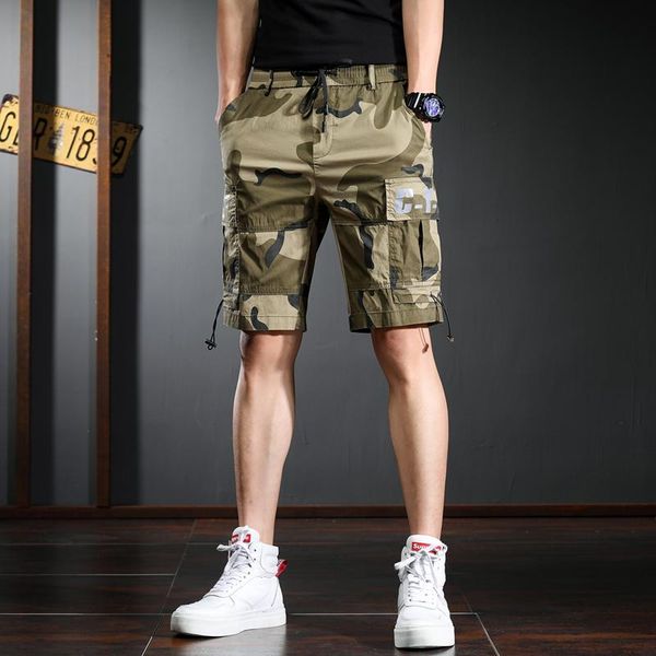 casual men's shorts camouflage cargo pants 2021 summer fashion khaki straight knee length trousers, White;black
casual men's shorts camouflage cargo pants 2021 summer fashion khaki straight knee length trousers, White;black