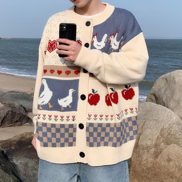 men's sweaters autumn style hong kong lovers cardigan sweater coat for men and women, White;black
men's sweaters autumn style hong kong lovers cardigan sweater coat for men and women, White;black
