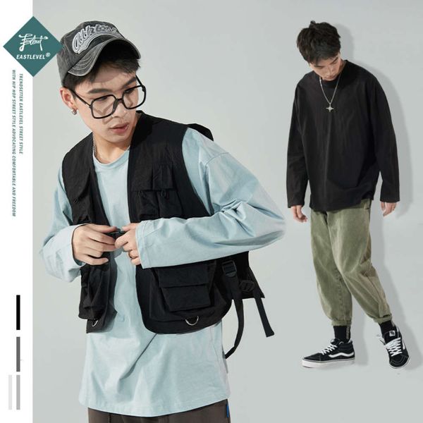 spring and summer national trend solid color long sleeve t-shirt men's versatile loose large drop shoulder trend brand cotton round nec, White;black
spring and summer national trend solid color long sleeve t-shirt men's versatile loose large drop shoulder trend brand cotton round nec, White;black