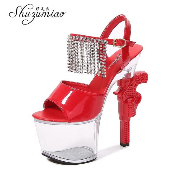 shuzumiao women shoes transparent sandals 2021 fashion pistol heel high heels female stripper shoes bridal wedding dress sandals, Black
shuzumiao women shoes transparent sandals 2021 fashion pistol heel high heels female stripper shoes bridal wedding dress sandals, Black