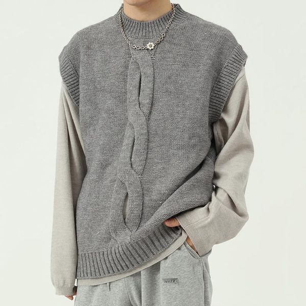 men's vests crocheted hollow out design knitted sweater vest autumn winter 2021 korean trend simple ins o-neck sleeveless top, Black;white
men's vests crocheted hollow out design knitted sweater vest autumn winter 2021 korean trend simple ins o-neck sleeveless top, Black;white