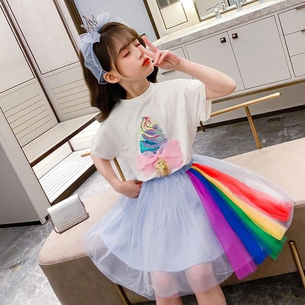 clothing sets kid baby girls clothes summer ice cream t shirt & rainbow gauze skirt 2pcs outfits fashion children 4 6 8 10 years, White
clothing sets kid baby girls clothes summer ice cream t shirt & rainbow gauze skirt 2pcs outfits fashion children 4 6 8 10 years, White
