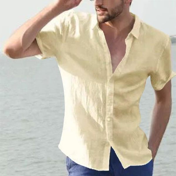 men's casual shirts summer men cotton blouse solid color short sleeve button down beach loose holiday shirt comfortable camisa, White;black
men's casual shirts summer men cotton blouse solid color short sleeve button down beach loose holiday shirt comfortable camisa, White;black