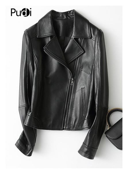 women's leather & faux pudi a22295-1 2021 women genuine sheep coat lady simple style jacket fall/winter, Black
women's leather & faux pudi a22295-1 2021 women genuine sheep coat lady simple style jacket fall/winter, Black
