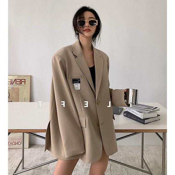 women's suits & blazers casual blazer silhouette coat early spring 2021 mid long loose suit, White;black
women's suits & blazers casual blazer silhouette coat early spring 2021 mid long loose suit, White;black