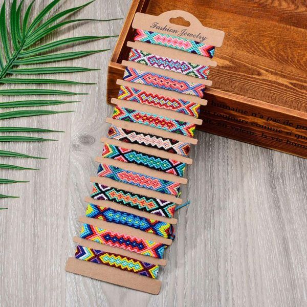 charm bracelets 95ab 12pcs bohemia beach colorful tassel boho weave cord friendship bracelet kit, Golden;silver
charm bracelets 95ab 12pcs bohemia beach colorful tassel boho weave cord friendship bracelet kit, Golden;silver