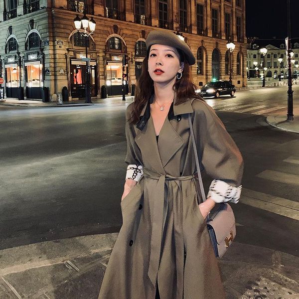 women's trench coats 2021 quality fashion women thick winter coat female vintage office ladies v neck cloak sashes pockets oat for, Tan;black
women's trench coats 2021 quality fashion women thick winter coat female vintage office ladies v neck cloak sashes pockets oat for, Tan;black