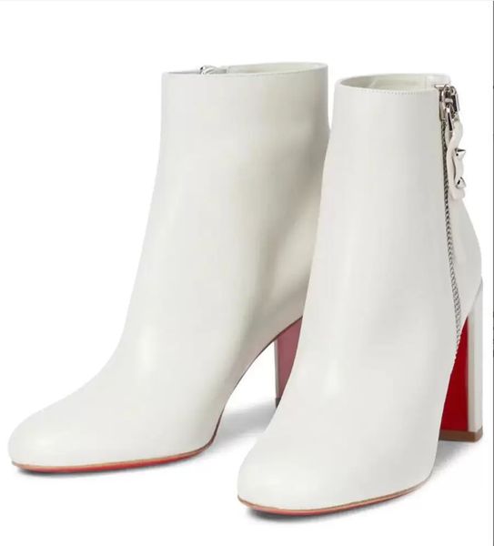 women boot luxury designer shoes red bottoms short ziptotal 85mm leather ankle boots outside zip spikes round toe chunky heeled eu35-43, Black
women boot luxury designer shoes red bottoms short ziptotal 85mm leather ankle boots outside zip spikes round toe chunky heeled eu35-43, Black