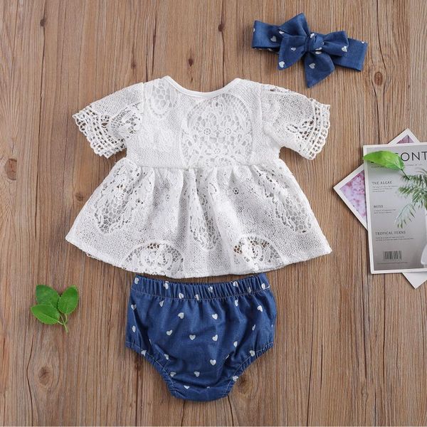 clothing sets 3piece baby girl\u2021s clothes lace solid color short sleeve heart print wrapped shorts and headband girl summer, White
clothing sets 3piece baby girl\u2021s clothes lace solid color short sleeve heart print wrapped shorts and headband girl summer, White