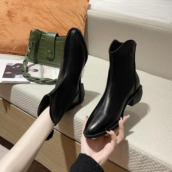 boots pointed toe solid color mid heels 2021 fashion women ankle side zipper elegant pumps korean version short woman, Black
boots pointed toe solid color mid heels 2021 fashion women ankle side zipper elegant pumps korean version short woman, Black
