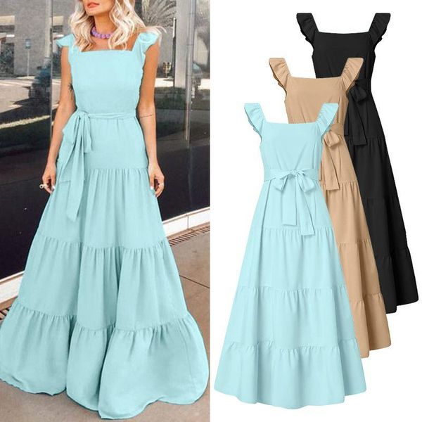 casual dresses party holiday sleeveless long maxi dress womens elegant sundress zanzea solid ruffle vestidos 2021 summer chic sling, Black;gray
casual dresses party holiday sleeveless long maxi dress womens elegant sundress zanzea solid ruffle vestidos 2021 summer chic sling, Black;gray