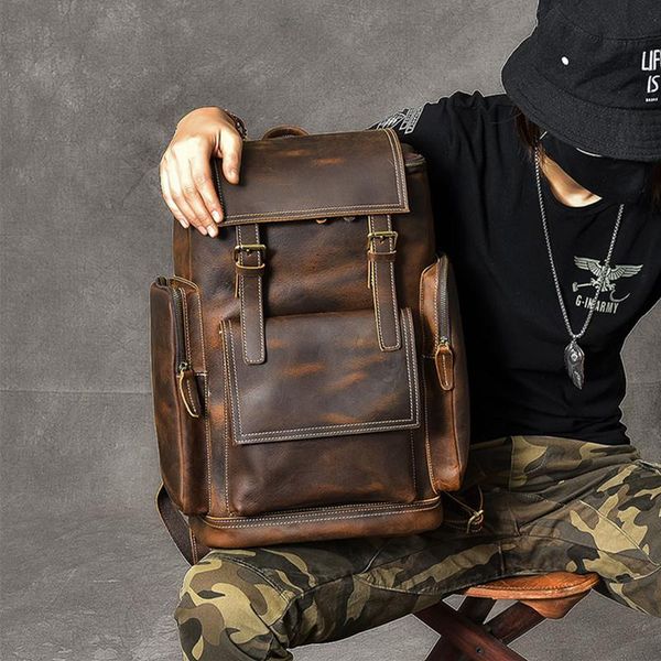 backpack brand crazy horse leather men's large capacity genuine shoulder bags vintage 17.2" laptravel bolsa
backpack brand crazy horse leather men's large capacity genuine shoulder bags vintage 17.2" laptravel bolsa