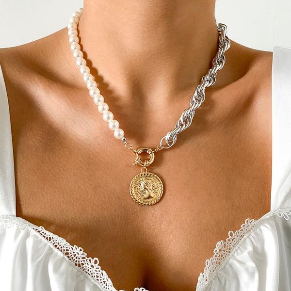 pendant necklaces shixin asymmetry pearl with twisted chain choker necklace for women trendy coin on the neck 2021 jewelry gifts, Silver
pendant necklaces shixin asymmetry pearl with twisted chain choker necklace for women trendy coin on the neck 2021 jewelry gifts, Silver