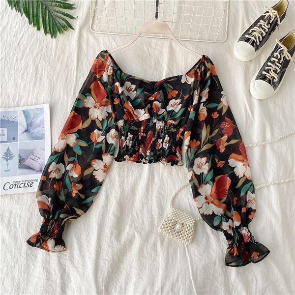 new women girl shirts autumn summer vintage printed floral blouse shirt lantern sleeve high waist blouses short 210225, White
new women girl shirts autumn summer vintage printed floral blouse shirt lantern sleeve high waist blouses short 210225, White