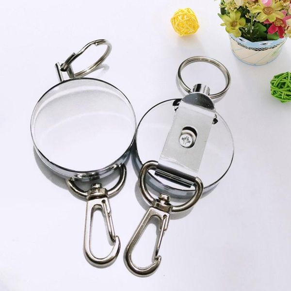 keychains 1 pcs retractable pull key ring badge lanyard name tag card holder recoil reel belt clip metal housing covers, Silver
keychains 1 pcs retractable pull key ring badge lanyard name tag card holder recoil reel belt clip metal housing covers, Silver