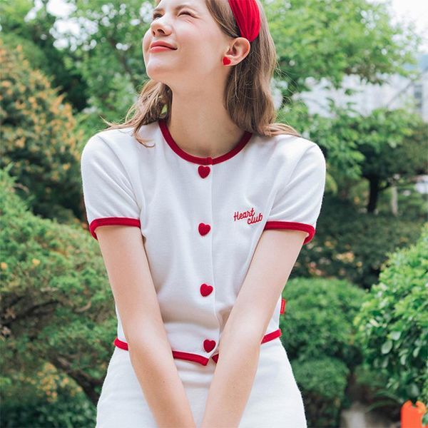 sweet heart buttons embroidery short women blouses shirts summer design brand knitted korean fashion clothing young girl, White
sweet heart buttons embroidery short women blouses shirts summer design brand knitted korean fashion clothing young girl, White