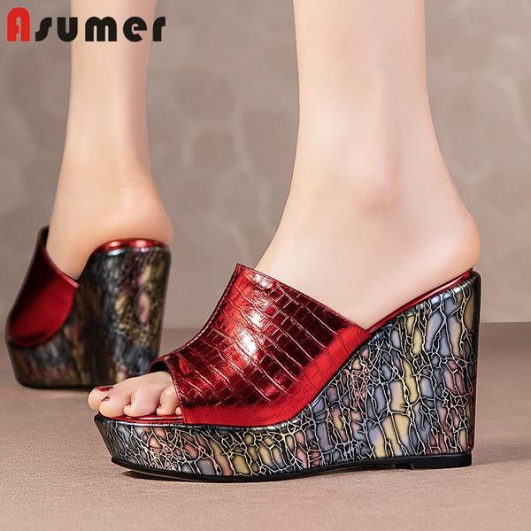 slippers asumer 2021 genuine leather slipper women shoes peep toe solid colors high heels platform, Black
slippers asumer 2021 genuine leather slipper women shoes peep toe solid colors high heels platform, Black