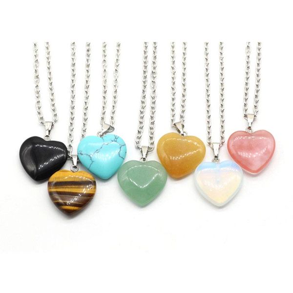 pendant necklaces 2*2 cm without binding mini heart necklace natural stone colorful, Silver
pendant necklaces 2*2 cm without binding mini heart necklace natural stone colorful, Silver