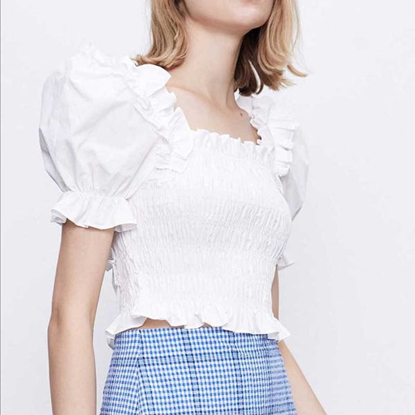 summer temperament office lady blouses woman sweet fresh puff sleeve square collar shirts fashion all-match women 210525, White
summer temperament office lady blouses woman sweet fresh puff sleeve square collar shirts fashion all-match women 210525, White
