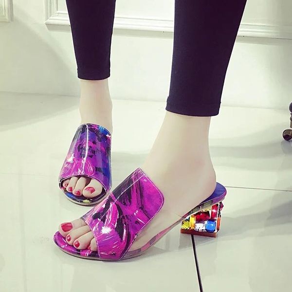 colorful pu transparent non-slip women slippers vintage peep-toe high heels rhinestone slide platform sandals plus size 35-41, Black
colorful pu transparent non-slip women slippers vintage peep-toe high heels rhinestone slide platform sandals plus size 35-41, Black