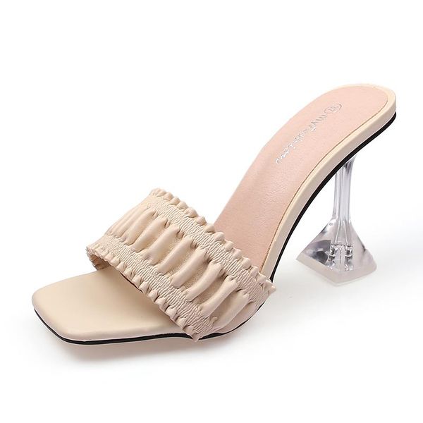 dress shoes women pumps fashion pleated sandals slippers female wine glass high heels open toe lady ladies mules large size 45 46, Black
dress shoes women pumps fashion pleated sandals slippers female wine glass high heels open toe lady ladies mules large size 45 46, Black
