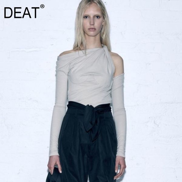 women's t shirt summer fashion women clothes asymmetrical collar off cuted shoulder full sleeves cross t-shirt female wh02802m 210302, White
women's t shirt summer fashion women clothes asymmetrical collar off cuted shoulder full sleeves cross t-shirt female wh02802m 210302, White