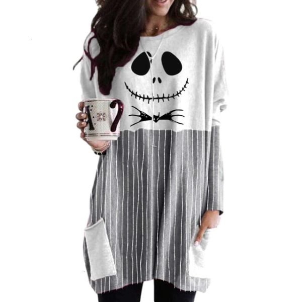 temperament grimace winter 2020 halloween autumn women's color matching and printing pullover round neck long sleeve dress hot, Black;gray 
temperament grimace winter 2020 halloween autumn women's color matching and printing pullover round neck long sleeve dress hot, Black;gray