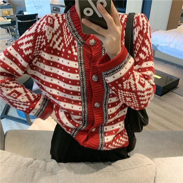 women's knits & tees french retro cardigan sweater autumn winter fashion harajuku striped button v-neck loose knitted, White
women's knits & tees french retro cardigan sweater autumn winter fashion harajuku striped button v-neck loose knitted, White